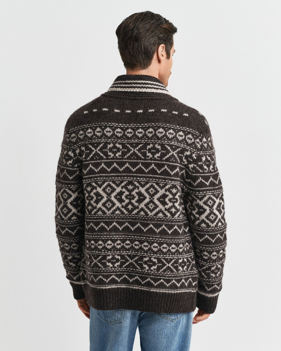 jacquard vest - bruin gemêleerd