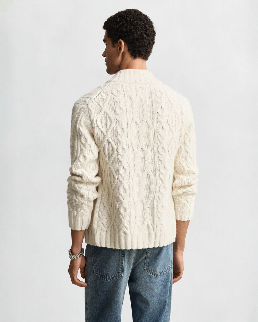 kabelgebreid vest - crème