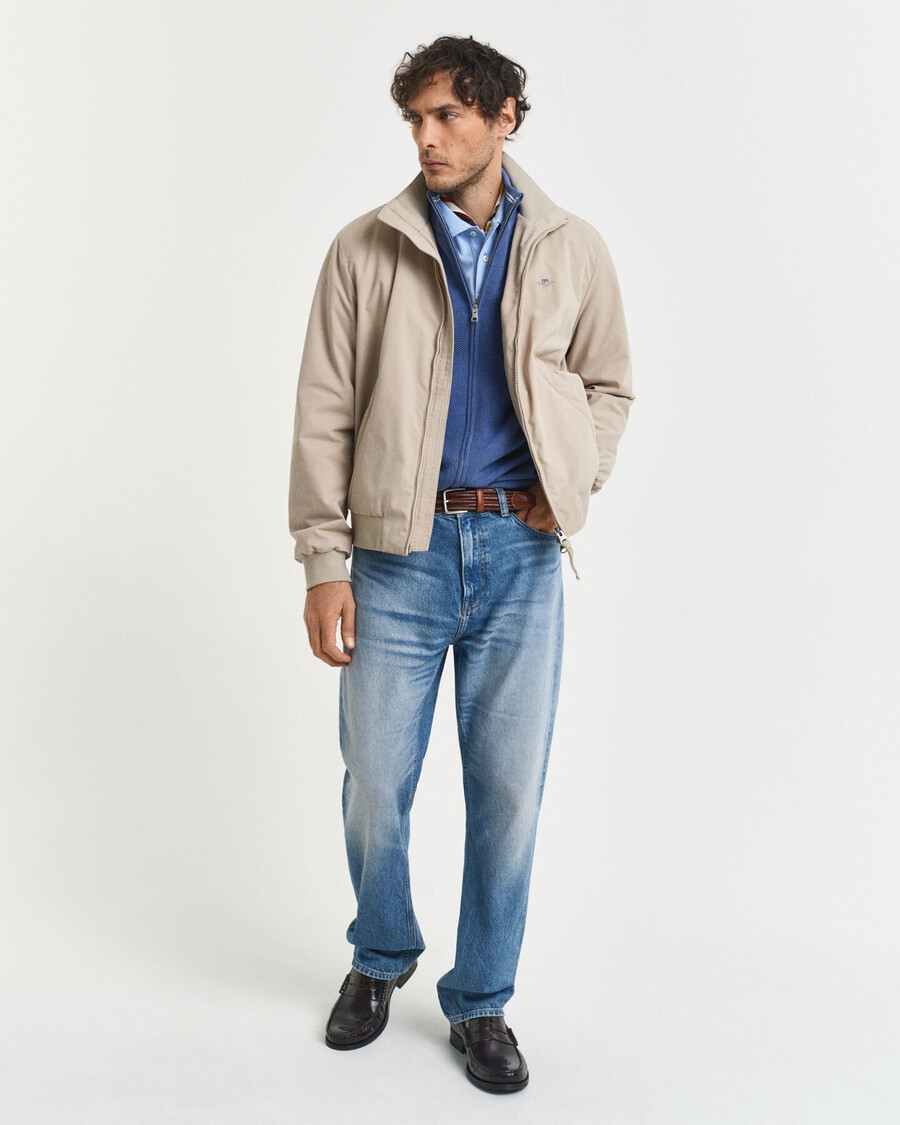 katoenen piqué vest met rits - denimblauw gemêleerd