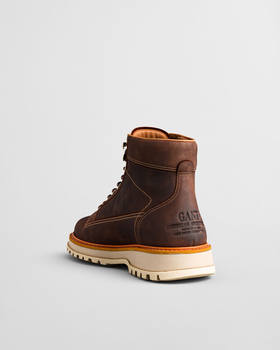 clafton leren veterschoenen - whiskeybruin