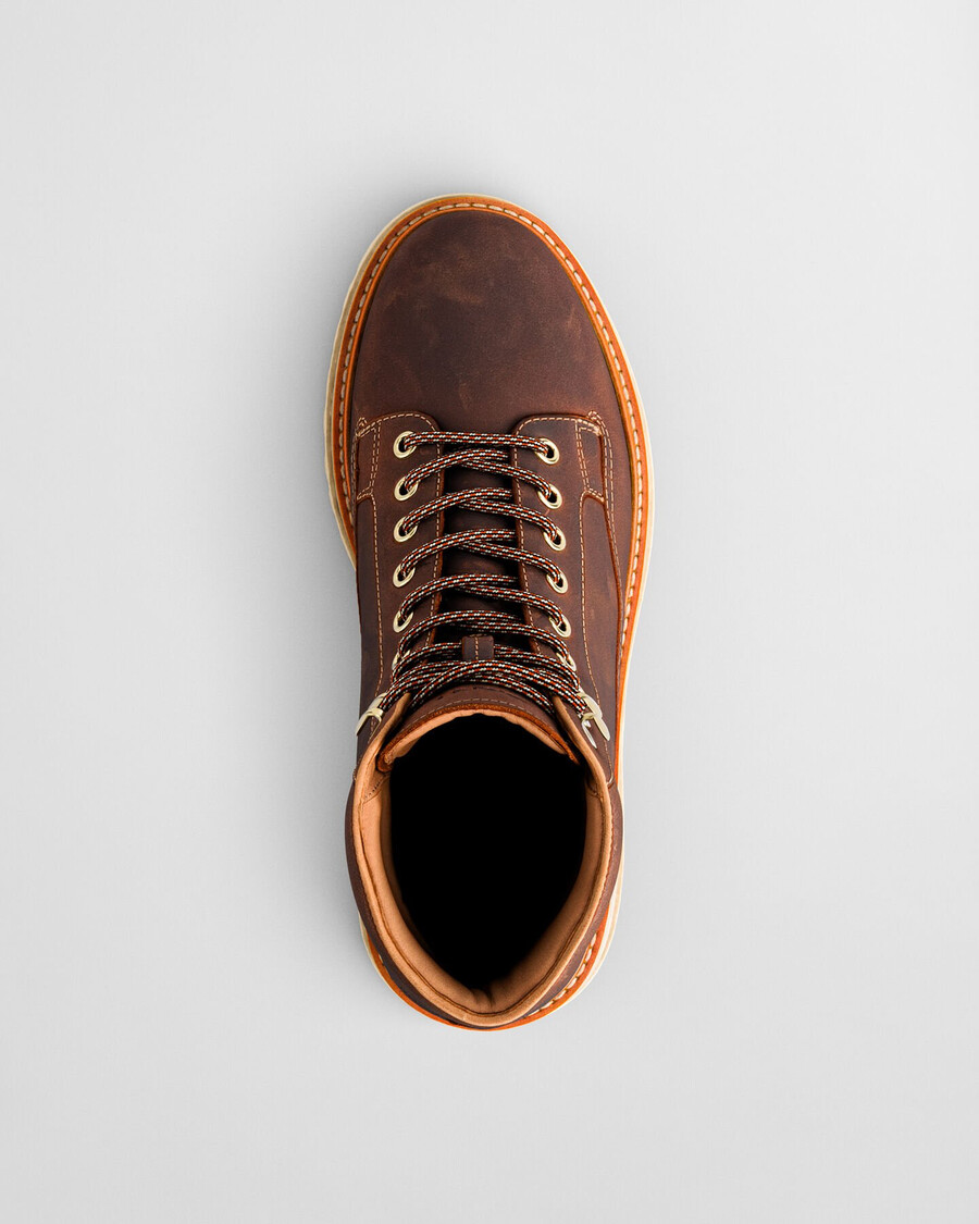 clafton leren veterschoenen - whiskeybruin