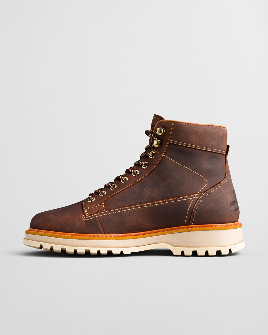 clafton leren veterschoenen - whiskeybruin