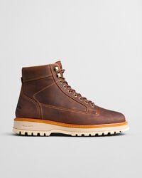 clafton leren veterschoenen - whiskeybruin