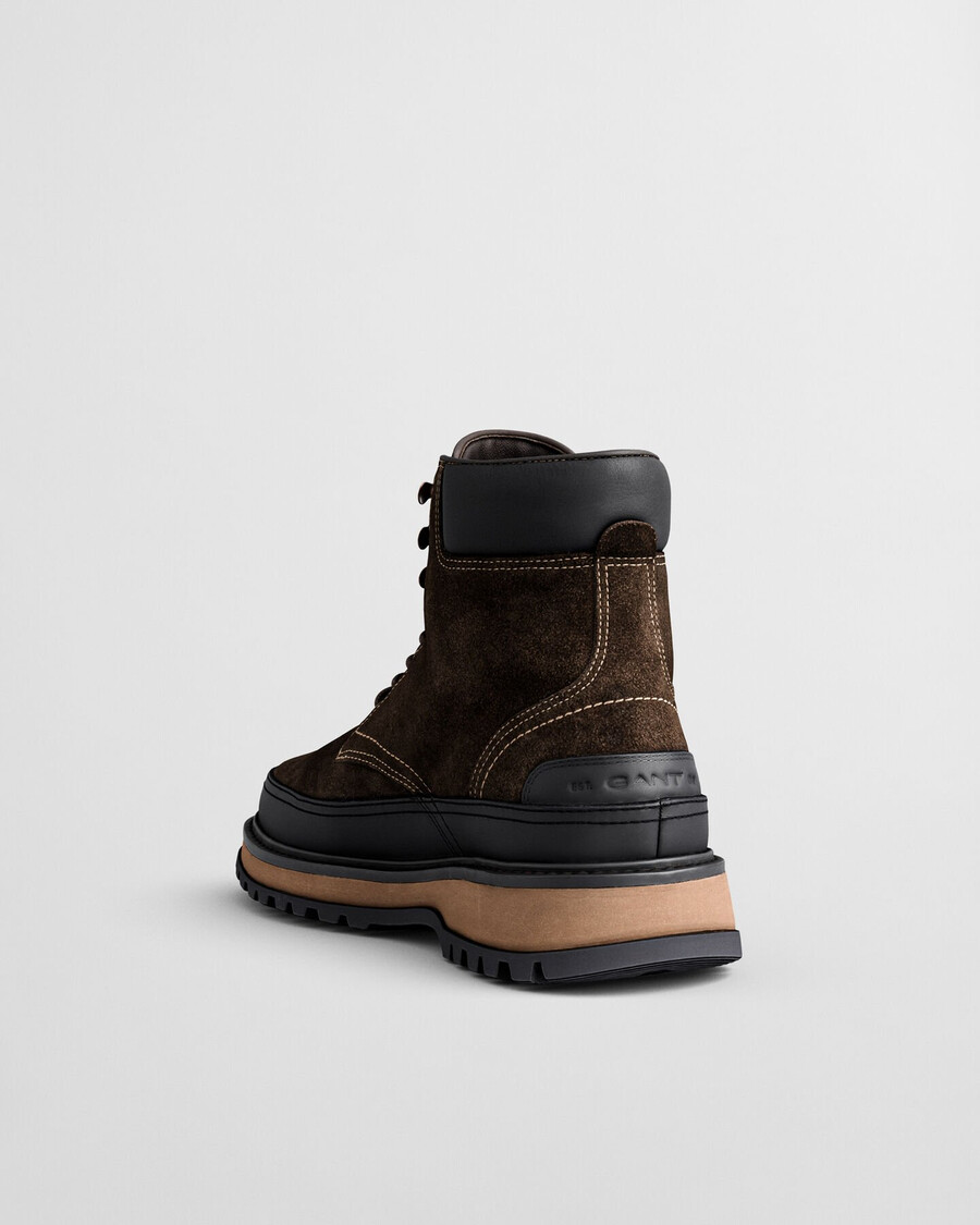clafton suède veterschoenen - donkerbruin