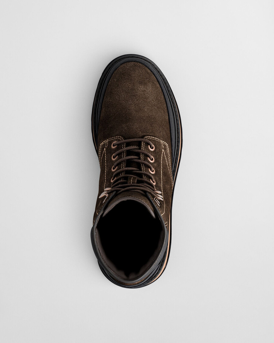 clafton suède veterschoenen - donkerbruin