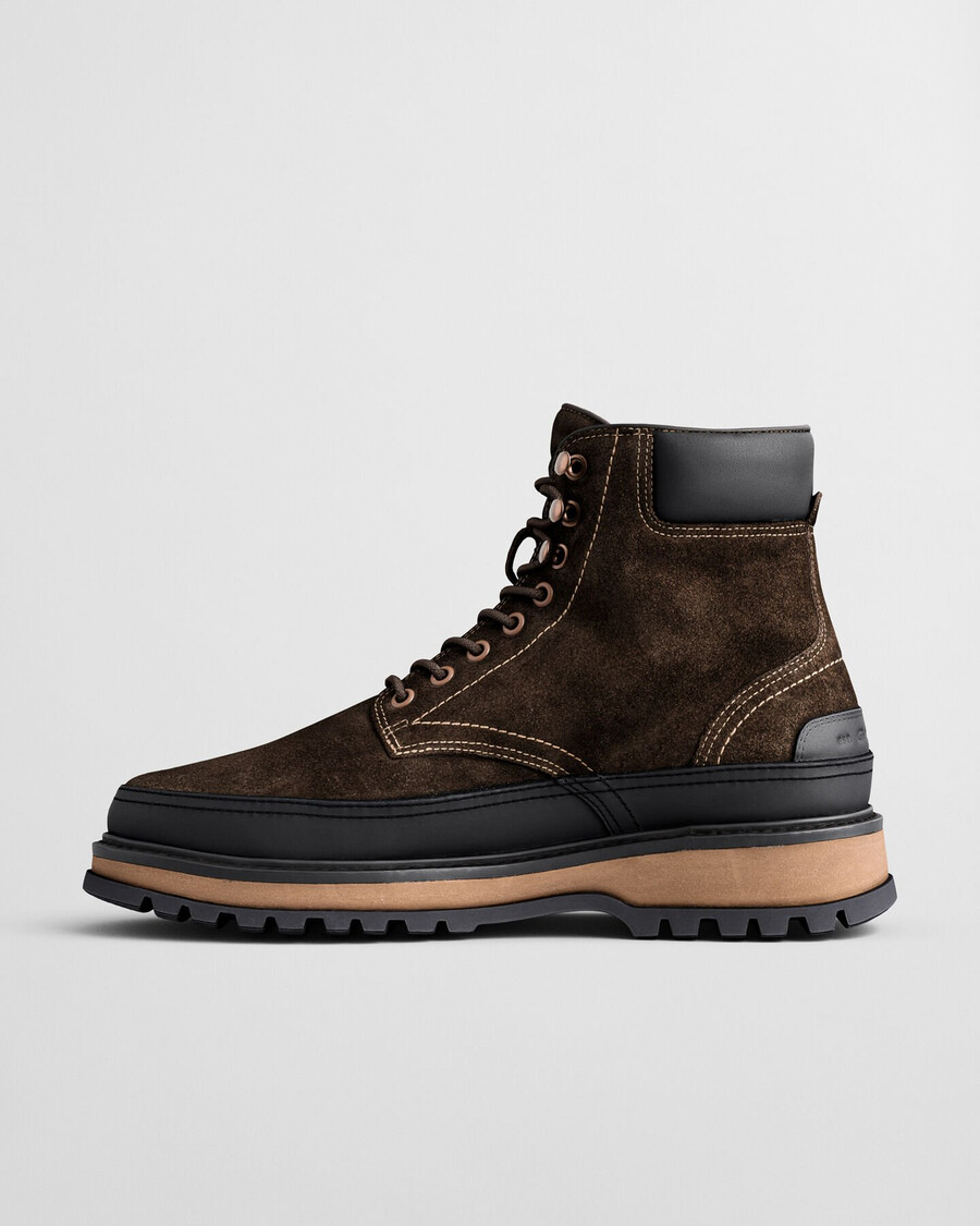 clafton suède veterschoenen - donkerbruin