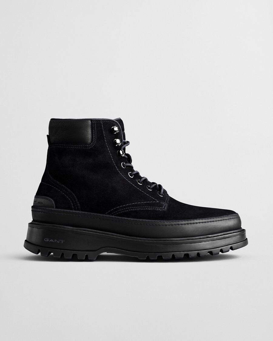 clafton suède veterschoenen - zwart