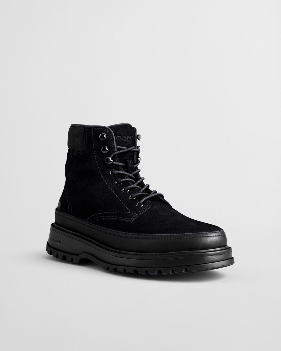 clafton suède veterschoenen - zwart