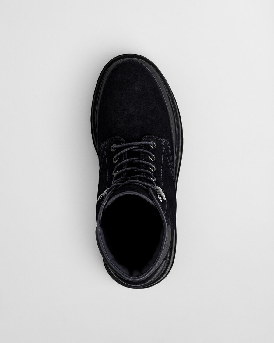 clafton suède veterschoenen - zwart