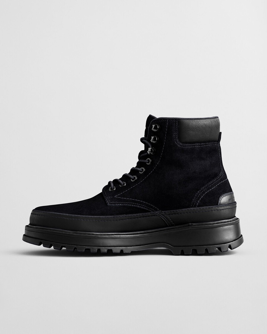 clafton suède veterschoenen - zwart