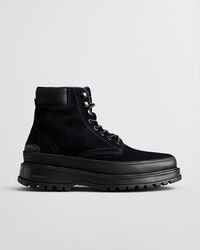 clafton suède veterschoenen - zwart