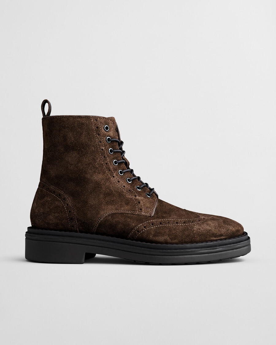 boggar suède brogue veterschoenen - donkerbruin