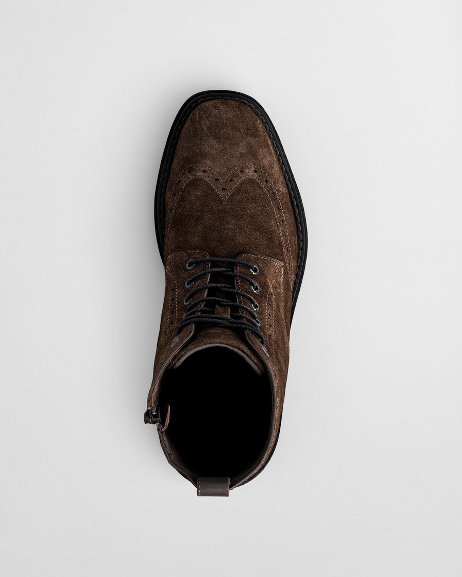 boggar suède brogue veterschoenen - donkerbruin