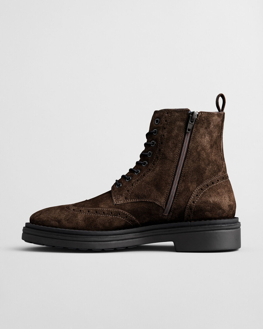 boggar suède brogue veterschoenen - donkerbruin