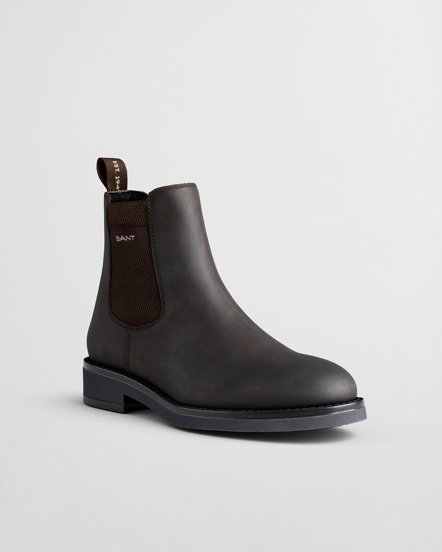 prepdale leren chelsea boots - donkerbruin