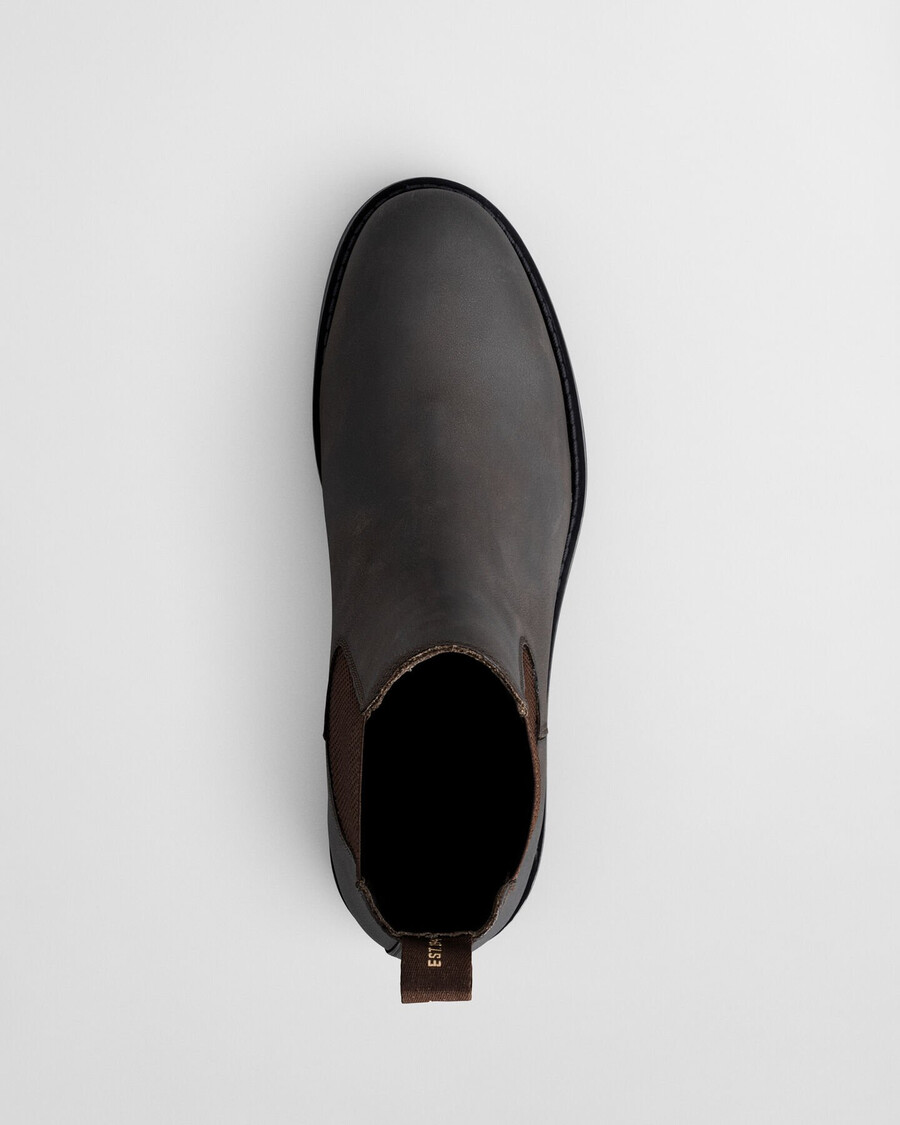 prepdale leren chelsea boots - donkerbruin
