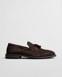 lozham suède loafers - donkerbruin