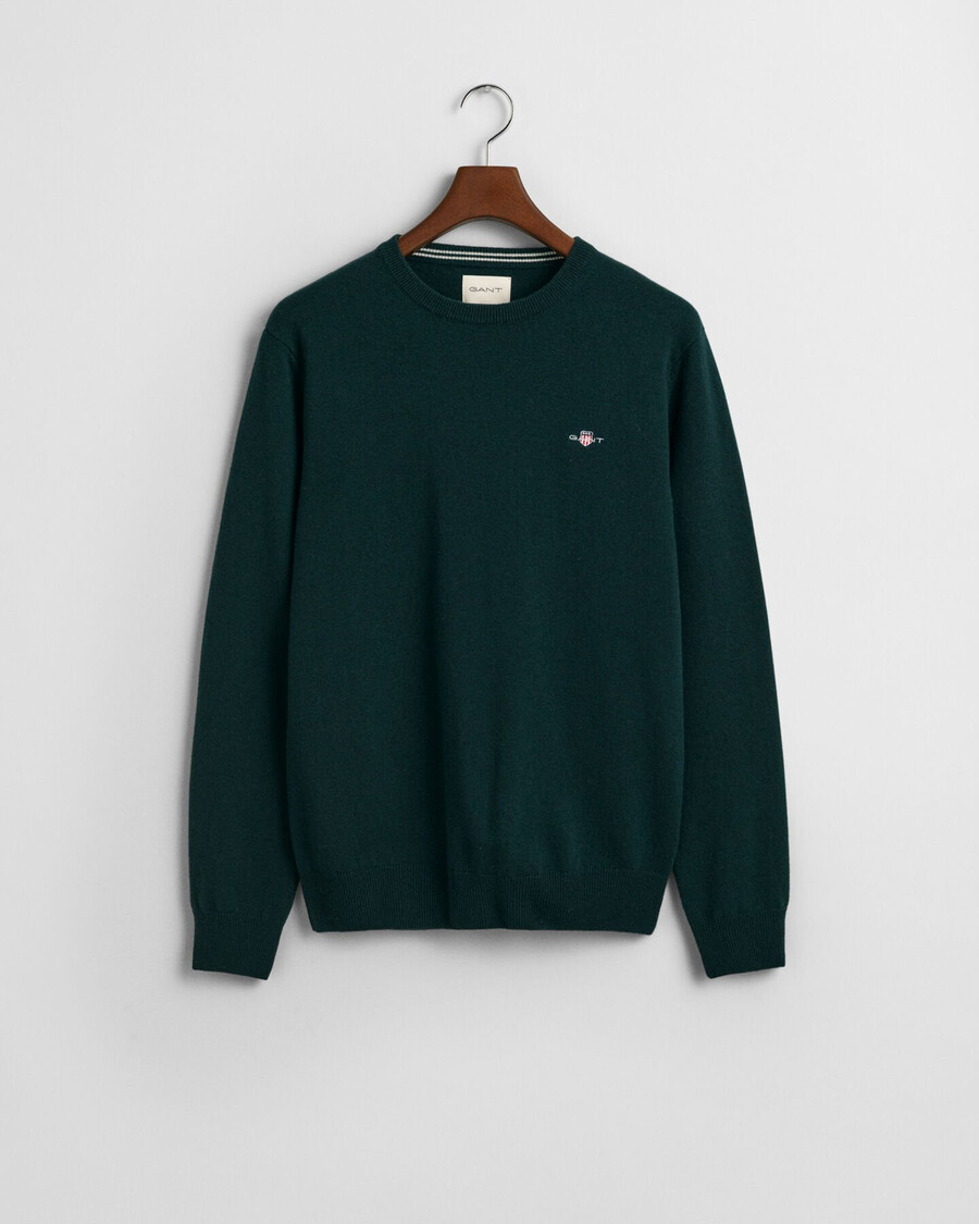 superfijne lamswollen trui met ronde hals - groen tartan