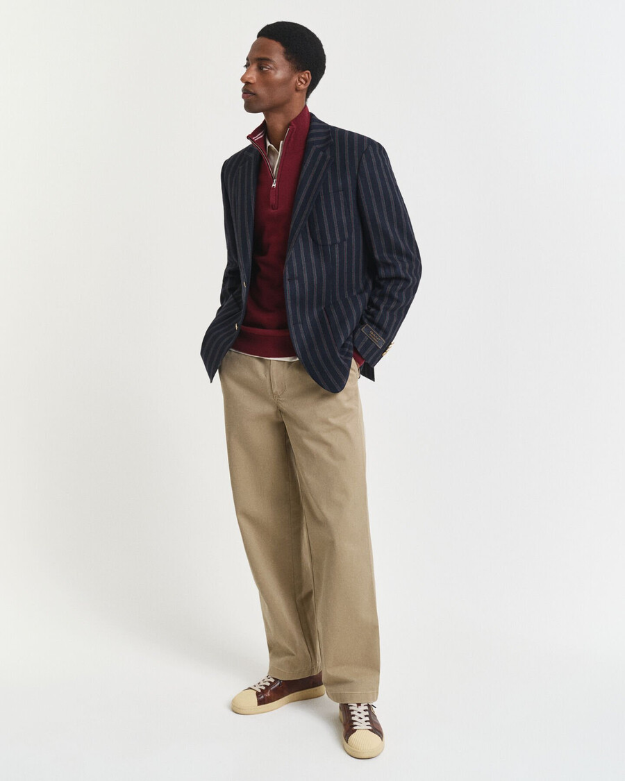 superfijne lamswollen trui met halve rits - plumped red