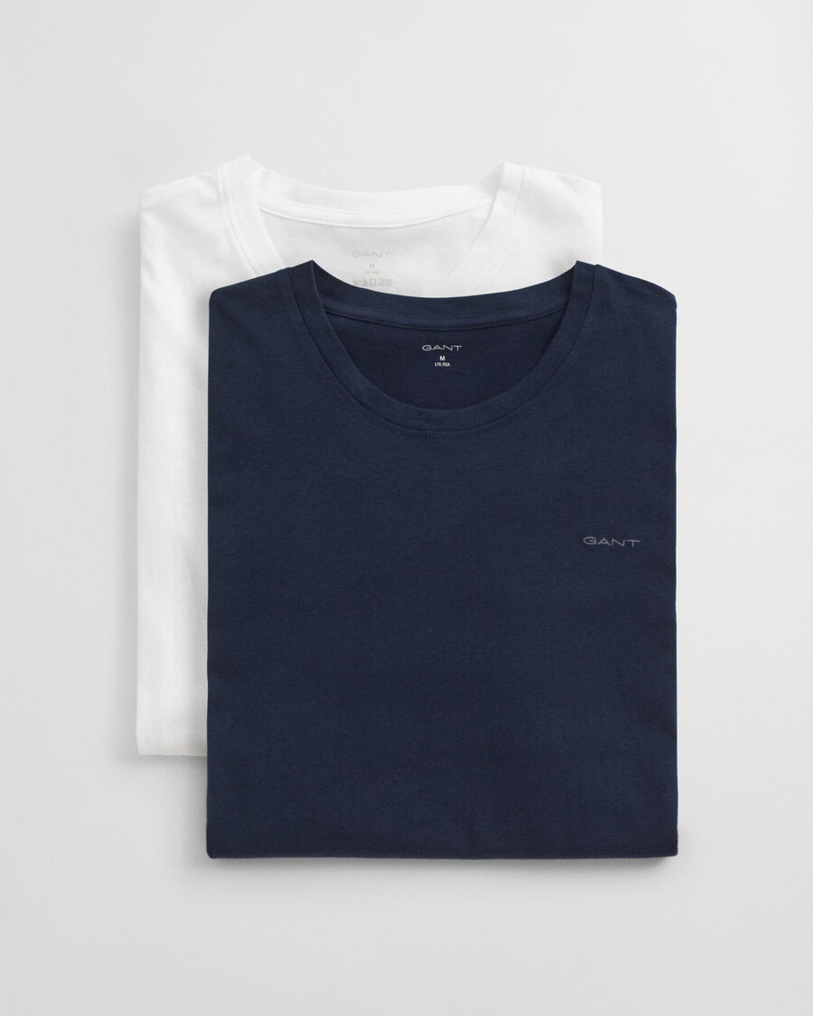 set van 2 t-shirts met ronde hals - marineblauw wit