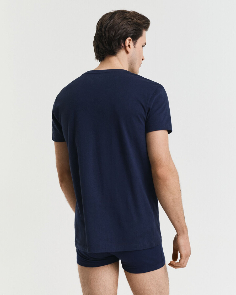 set van 2 t-shirts met ronde hals - marineblauw wit
