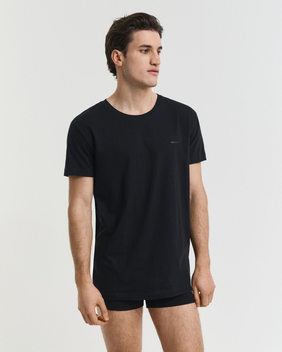 set van 2 t-shirts met ronde hals - zwartwit