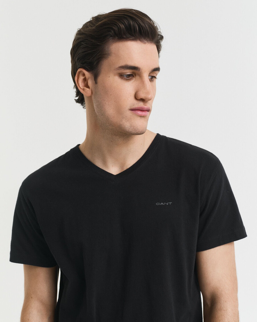 set van 2 v-hals t-shirts - zwartwit