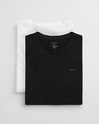 set van 2 v-hals t-shirts - zwartwit