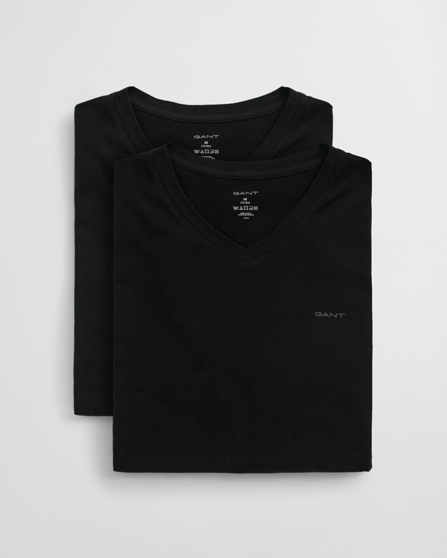 2-pack v-hals t-shirts - zwart