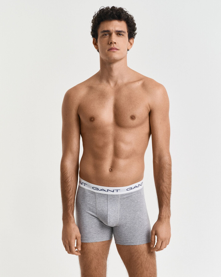 set van 3 boxershorts - lichtgrijs gemêleerd