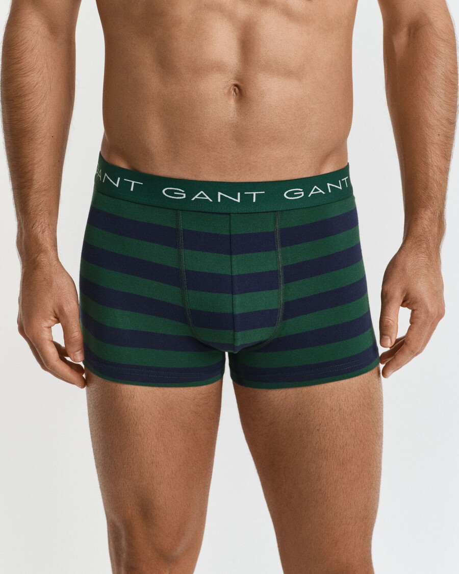 set van 3 gestreepte zwembroeken - bosgroen