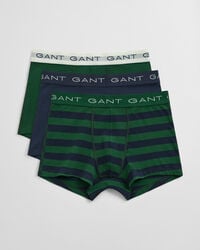 set van 3 gestreepte zwembroeken - bosgroen