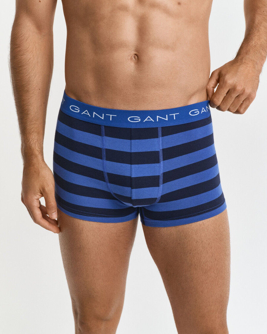 set van 3 gestreepte boxershorts - rijkblauw