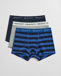set van 3 gestreepte boxershorts - rijkblauw