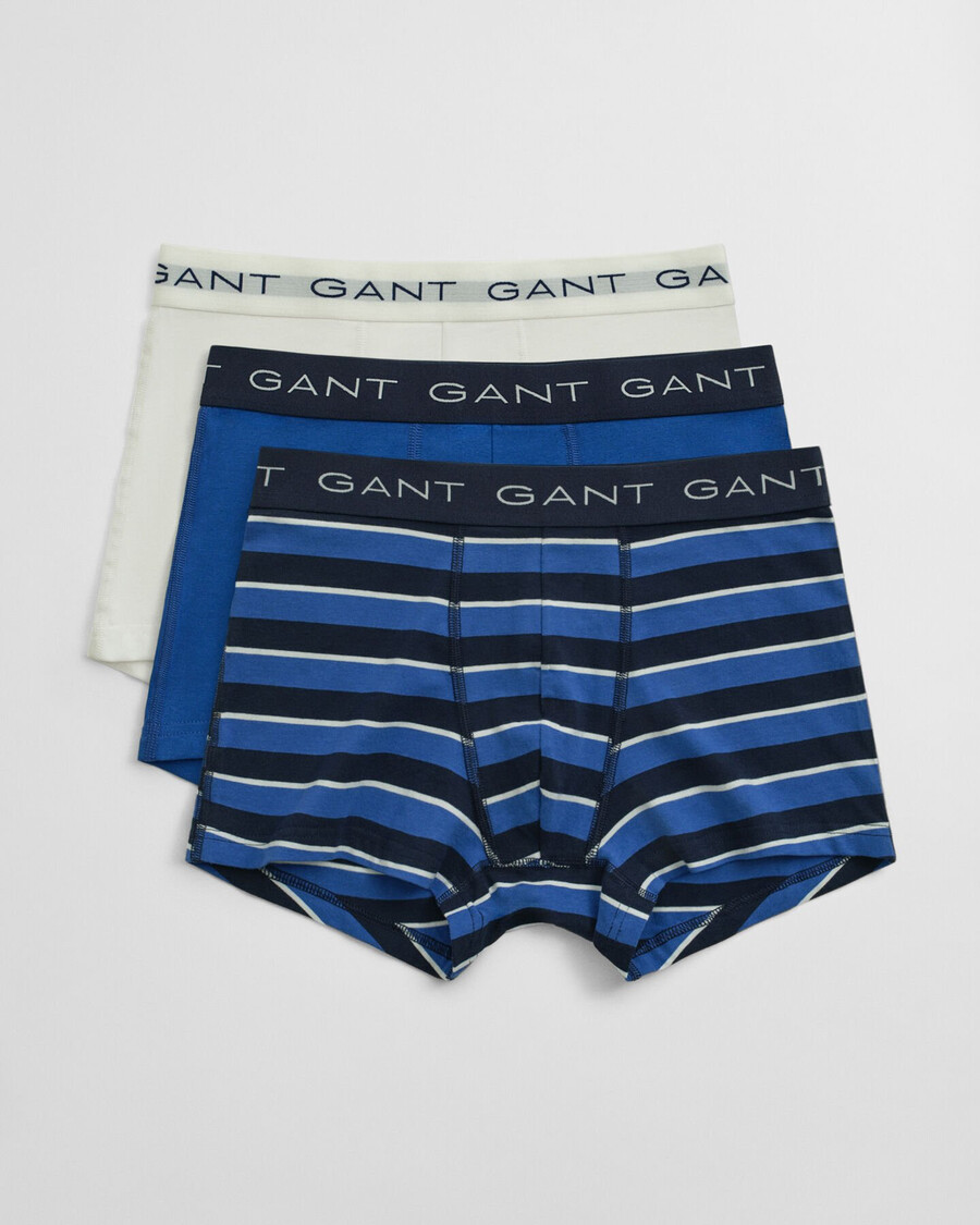 set van 3 gestreepte boxershorts - rijkblauw