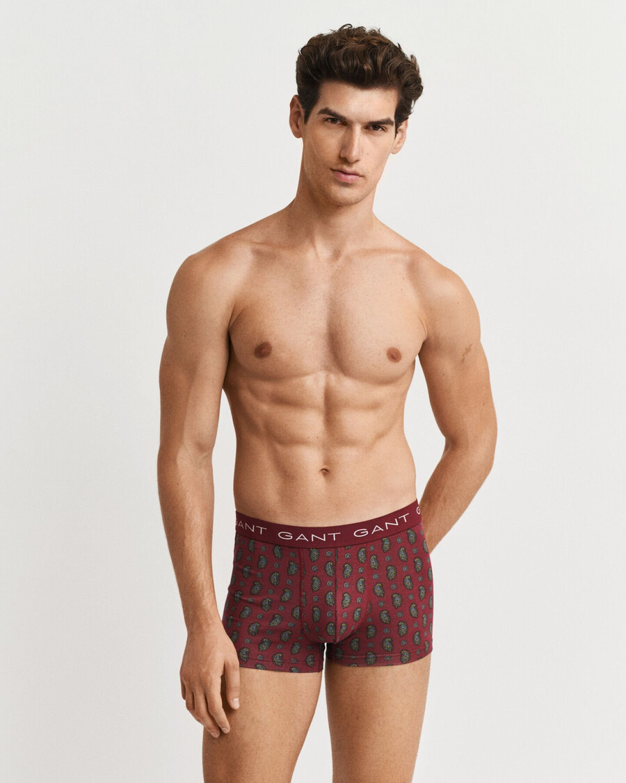 cadeauverpakking met 3 koffers met paisleyprint - plumped red