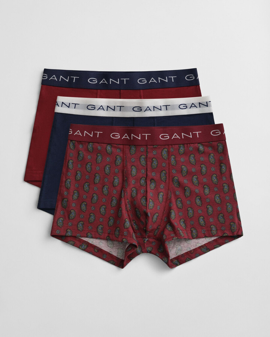 cadeauverpakking met 3 koffers met paisleyprint - plumped red
