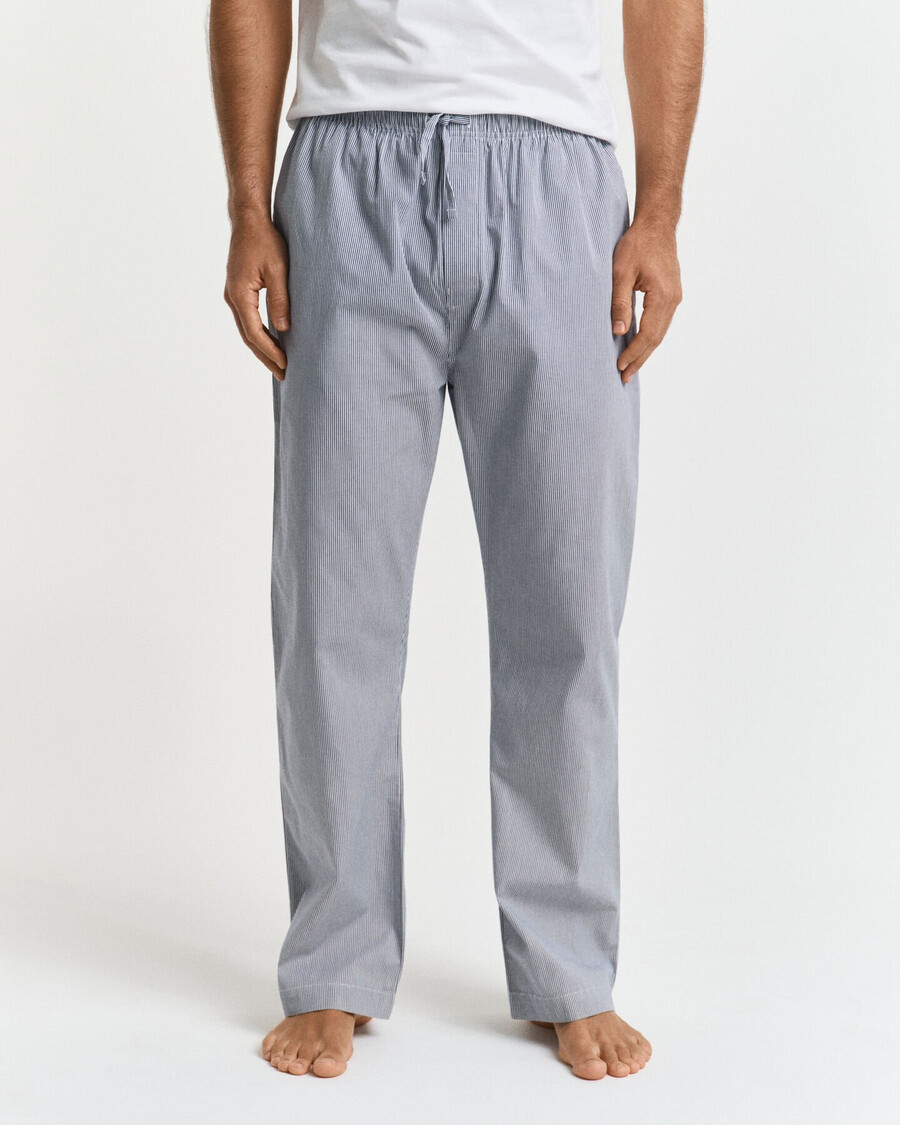 gestreepte poplin pyjamabroek - perzisch blauw