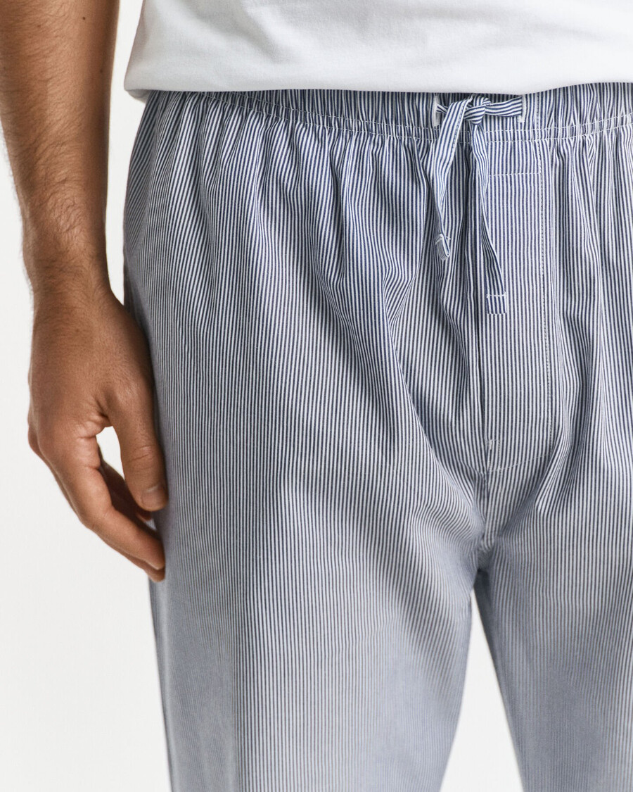 gestreepte poplin pyjamabroek - perzisch blauw