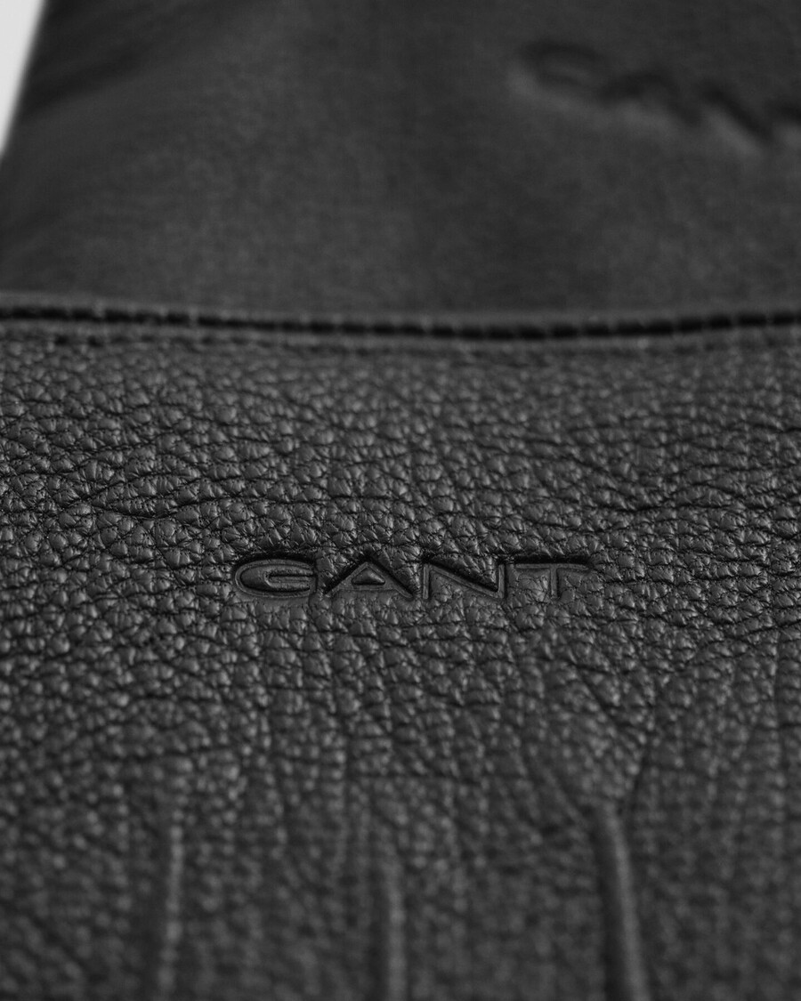 kasjmier gevoerde leren handschoenen - zwart