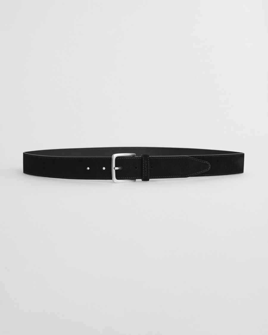 klassieke suède riem - zwart