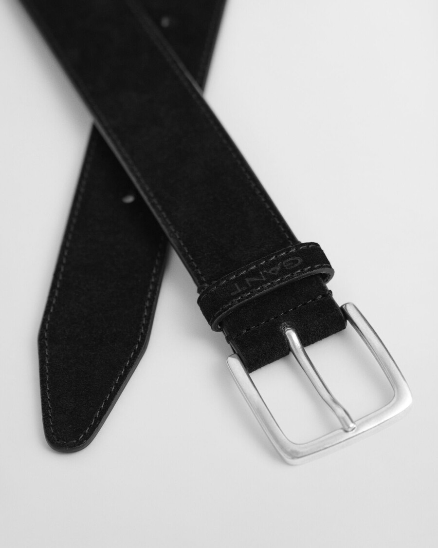 klassieke suède riem - zwart