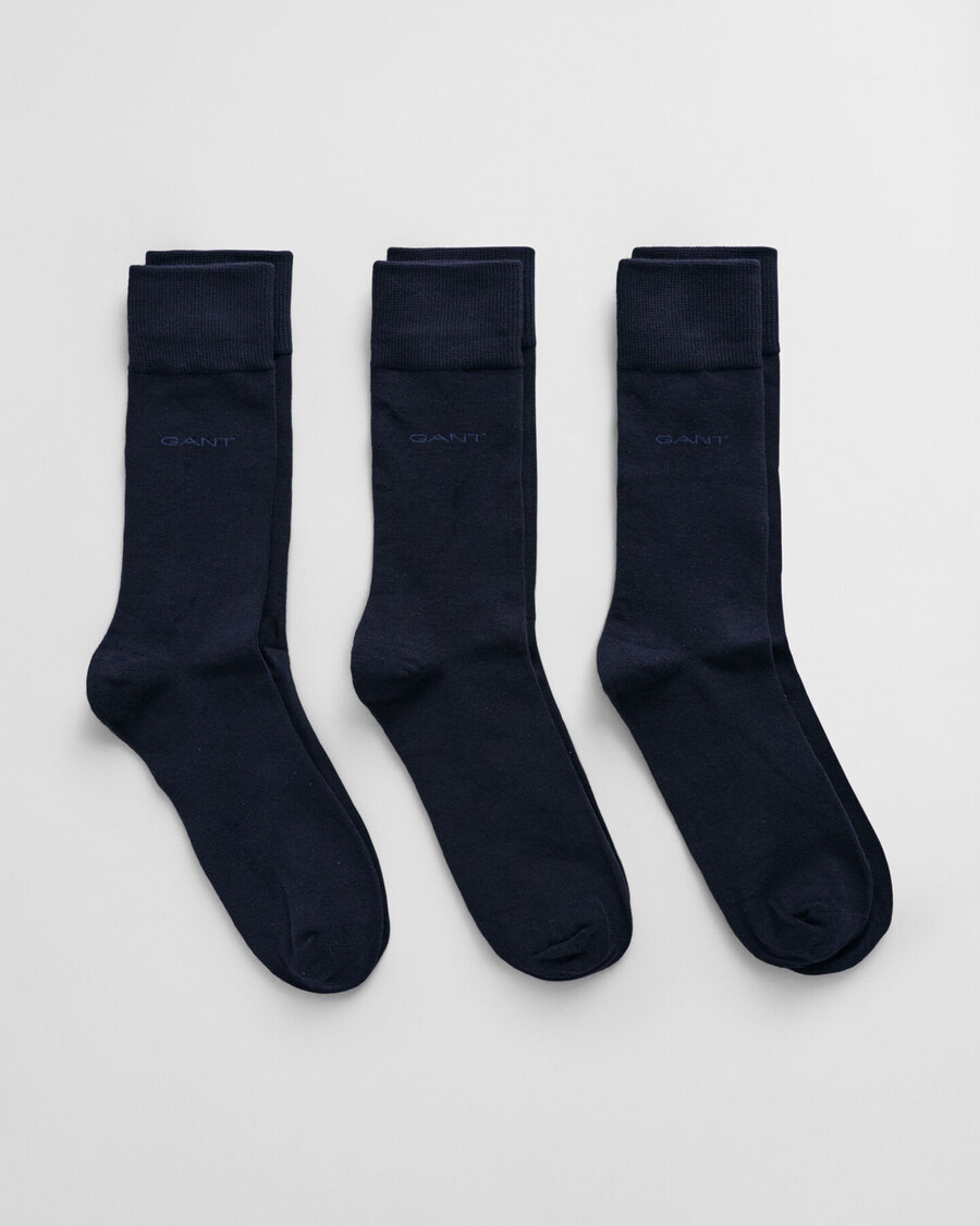 set van 3 zachte katoenen sokken - marine