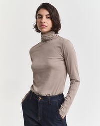 lichtgewicht katoenen coltrui - taupebeige