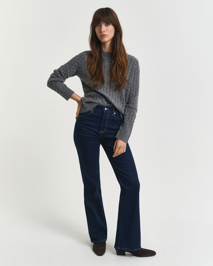 slim fit flared jeans - donkerblauw
