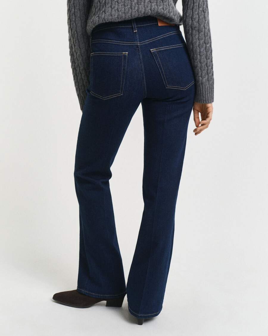 slim fit flared jeans - donkerblauw