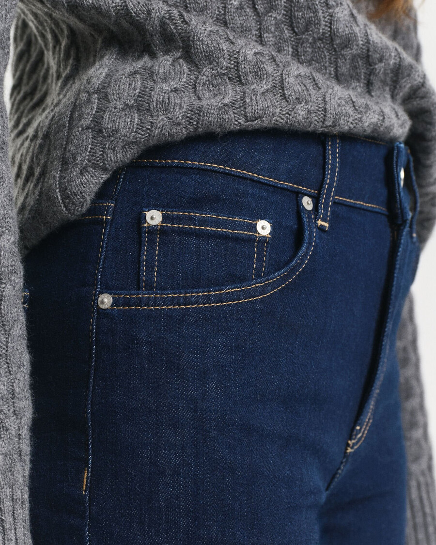 slim fit flared jeans - donkerblauw