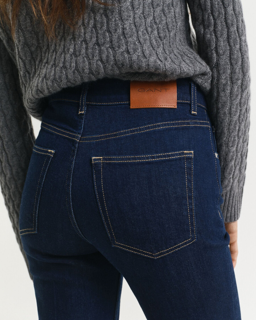 slim fit flared jeans - donkerblauw