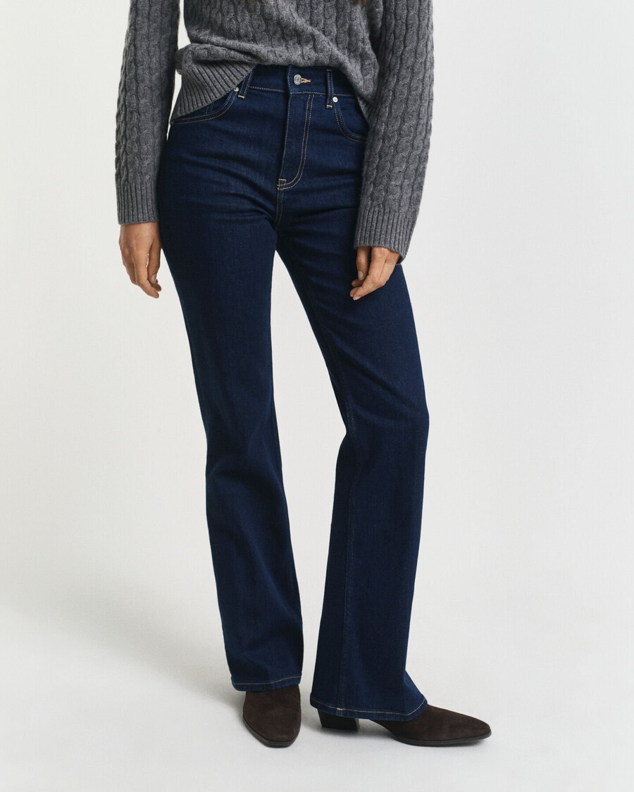 slim fit flared jeans - donkerblauw