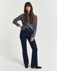 slim fit flared jeans - donkerblauw
